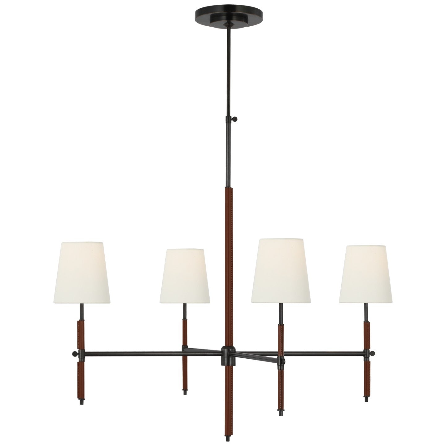 Visual Comfort Signature - TOB 5582BZ/SDL-L - LED Chandelier - Bryant Wrapped - Bronze and Saddle Leather