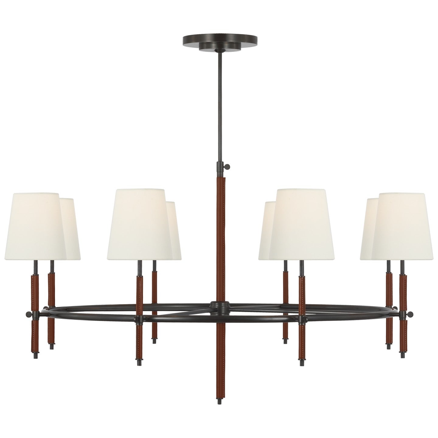 Visual Comfort Signature - TOB 5588BZ/SDL-L - LED Chandelier - Bryant Wrapped - Bronze and Saddle Leather