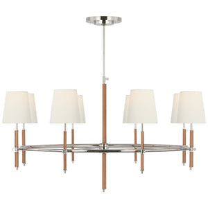 Visual Comfort Signature - TOB 5588PN/NAT-L - LED Chandelier - Bryant Wrapped - Polished Nickel and Natural Leather