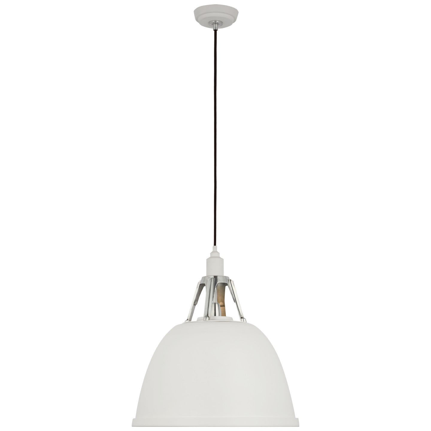 Visual Comfort Signature - TOB 5640WHT/PAL - LED Pendant - Gunner - White and Polished Aluminum