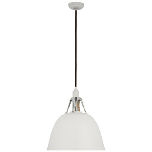 Visual Comfort Signature - TOB 5640WHT/PAL - LED Pendant - Gunner - White and Polished Aluminum