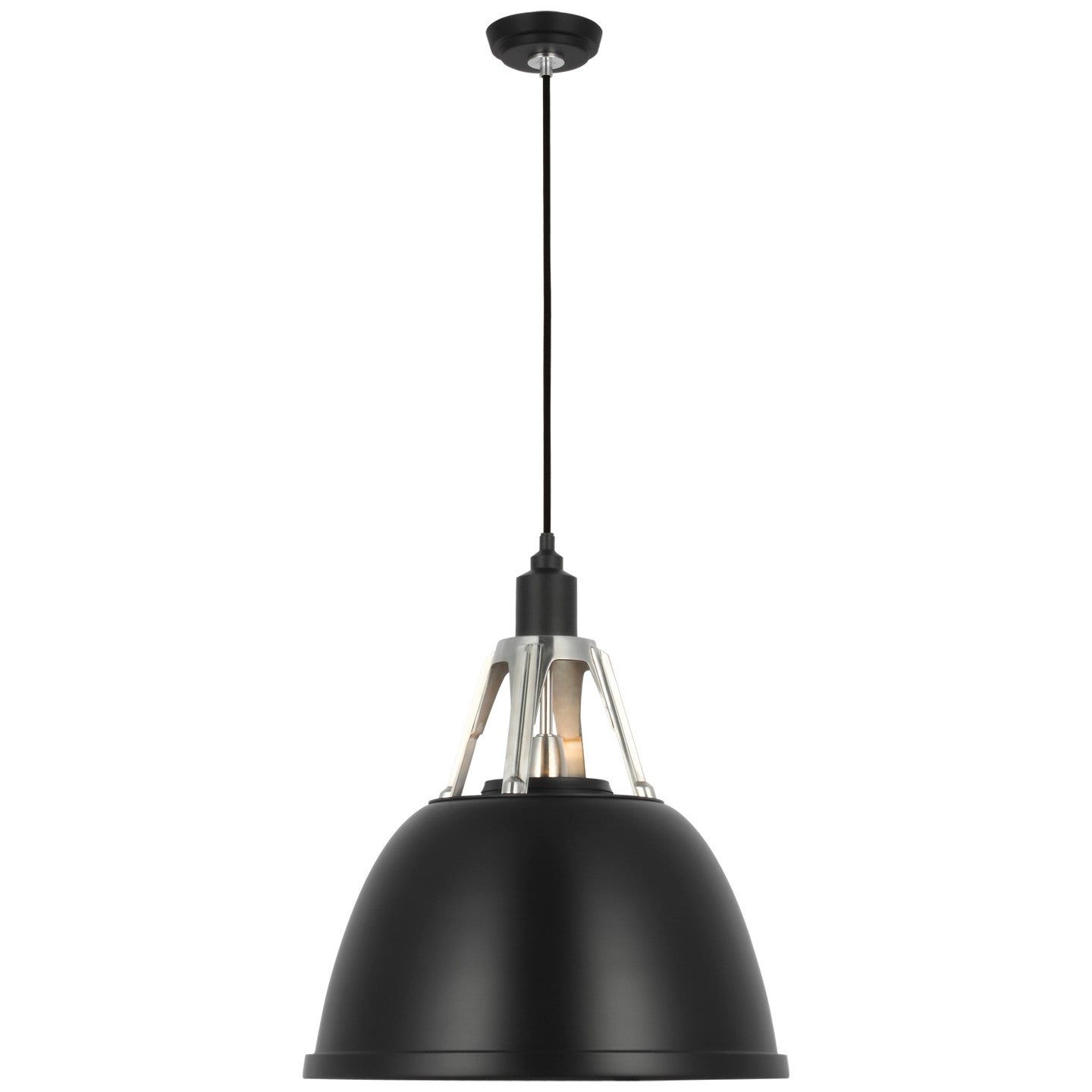 Visual Comfort Signature - TOB 5641BLK/PAL - LED Pendant - Gunner - Black and Polished Aluminum