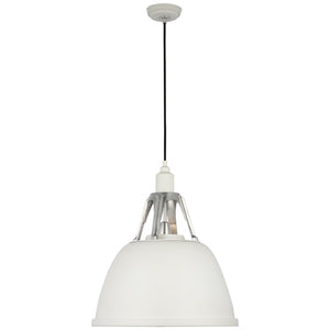 Visual Comfort Signature - TOB 5641WHT/PAL - LED Pendant - Gunner - White and Polished Aluminum