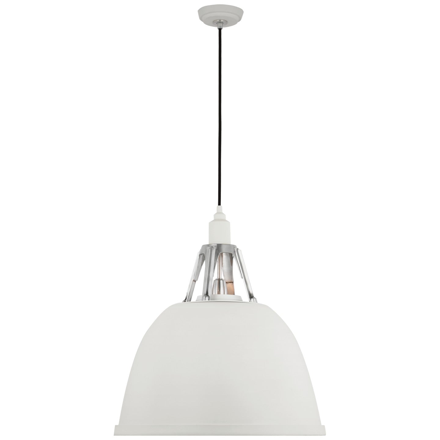 Visual Comfort Signature - TOB 5642WHT/PAL - LED Pendant - Gunner - White and Polished Aluminum