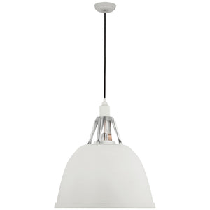 Visual Comfort Signature - TOB 5642WHT/PAL - LED Pendant - Gunner - White and Polished Aluminum