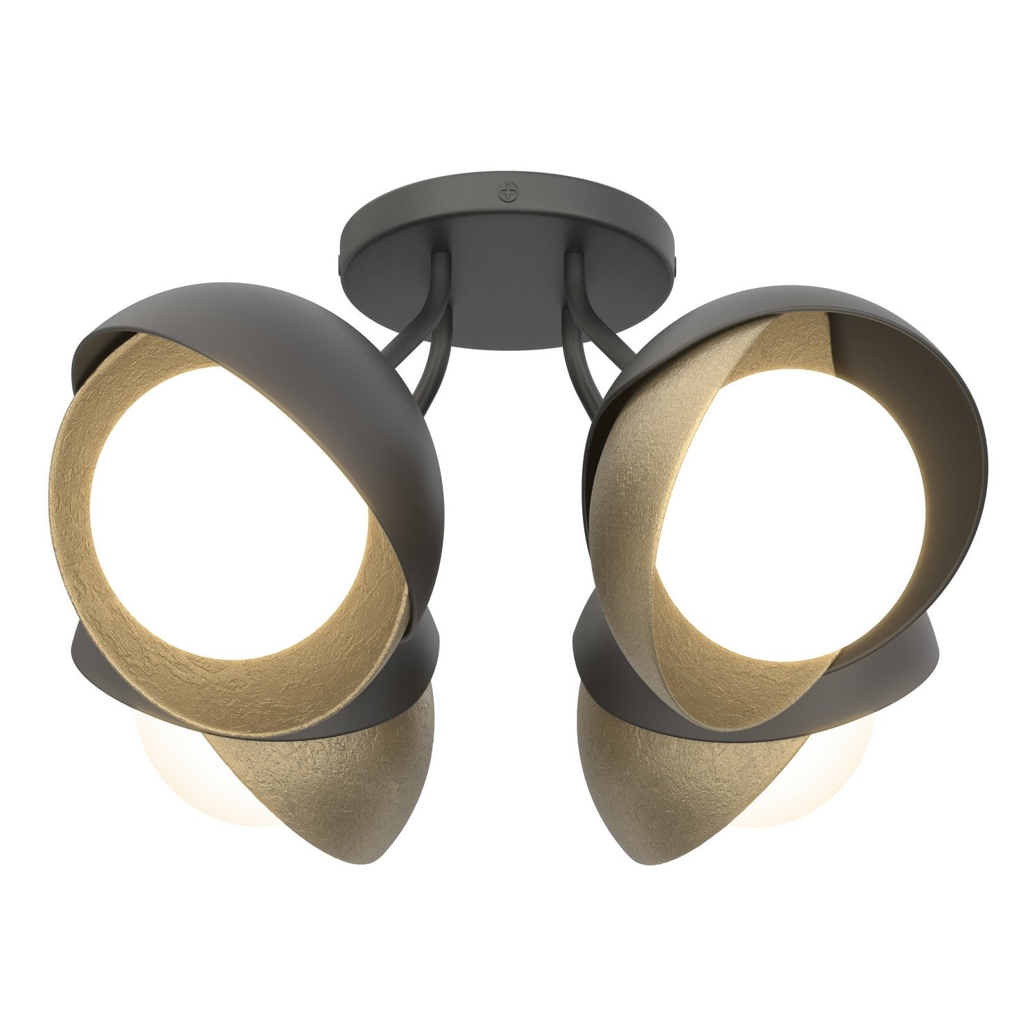 Hubbardton Forge - 121376-SKT-10-84-GG0711 - Four Light Semi-Flush Mount - Brooklyn - Black