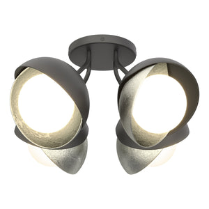 Hubbardton Forge - 121376-SKT-10-85-GG0711 - Four Light Semi-Flush Mount - Brooklyn - Black