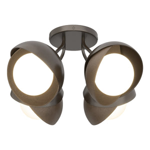 Hubbardton Forge - 121376-SKT-14-05-GG0711 - Four Light Semi-Flush Mount - Brooklyn - Oil Rubbed Bronze