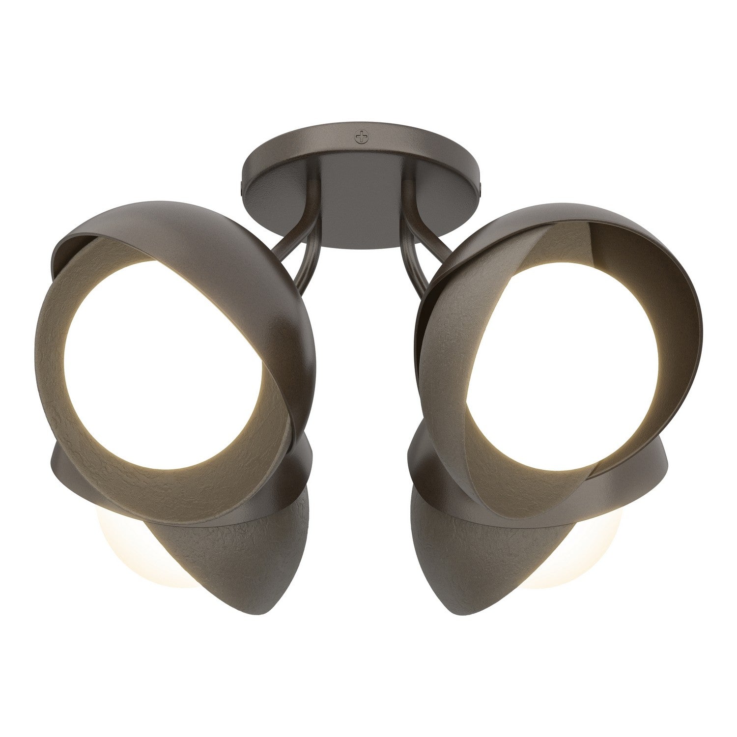 Hubbardton Forge - 121376-SKT-14-07-GG0711 - Four Light Semi-Flush Mount - Brooklyn - Oil Rubbed Bronze