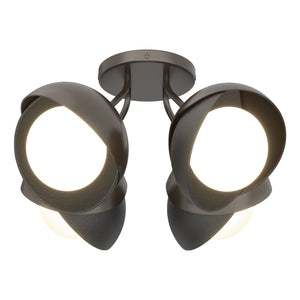 Hubbardton Forge - 121376-SKT-14-10-GG0711 - Four Light Semi-Flush Mount - Brooklyn - Oil Rubbed Bronze