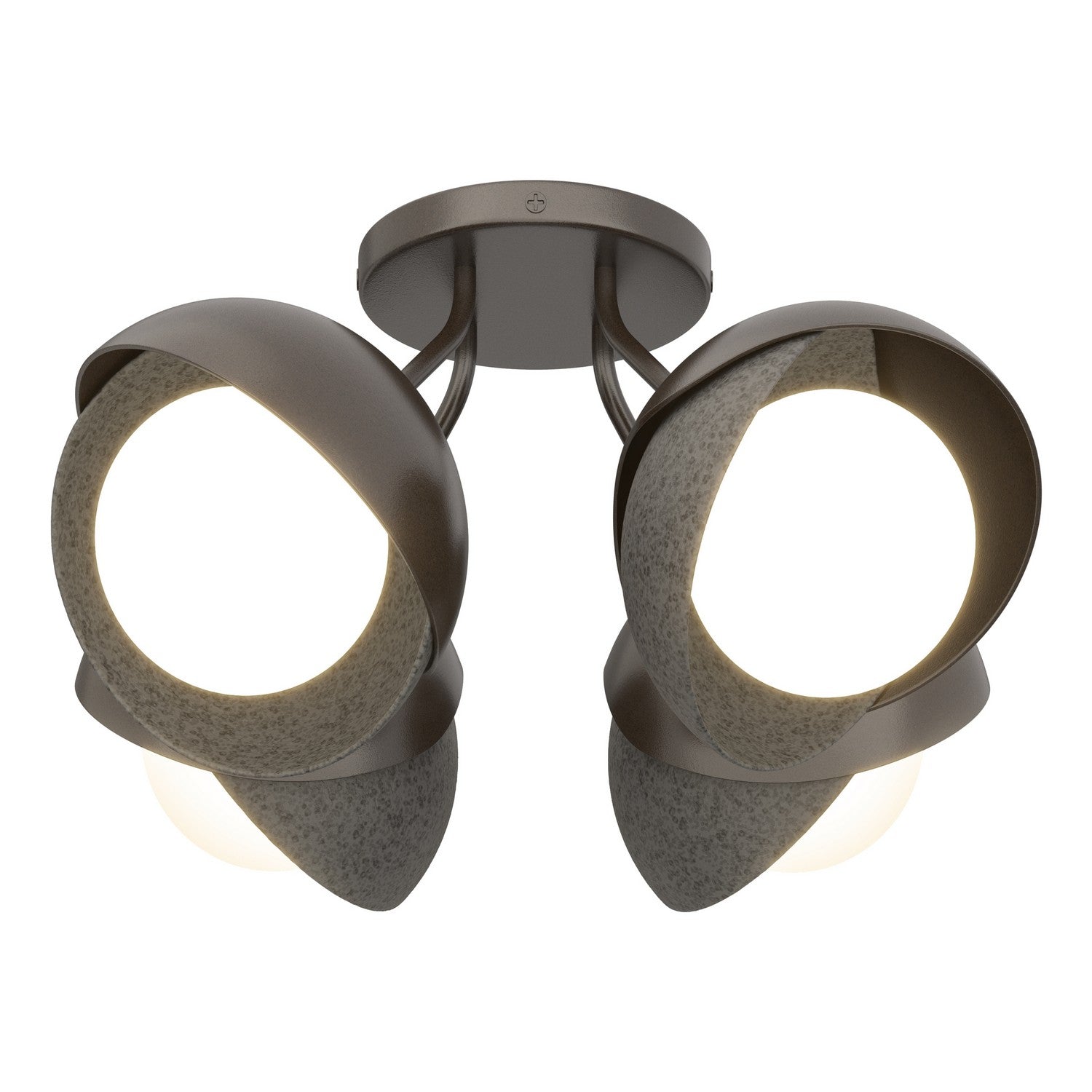 Hubbardton Forge - 121376-SKT-14-44-GG0711 - Brooklyn 4-Light Double Shade Semi-Flush