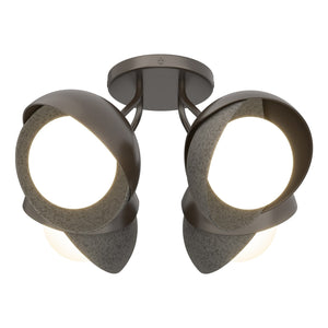 Hubbardton Forge - 121376-SKT-14-20-GG0711 - Four Light Semi-Flush Mount - Brooklyn - Oil Rubbed Bronze