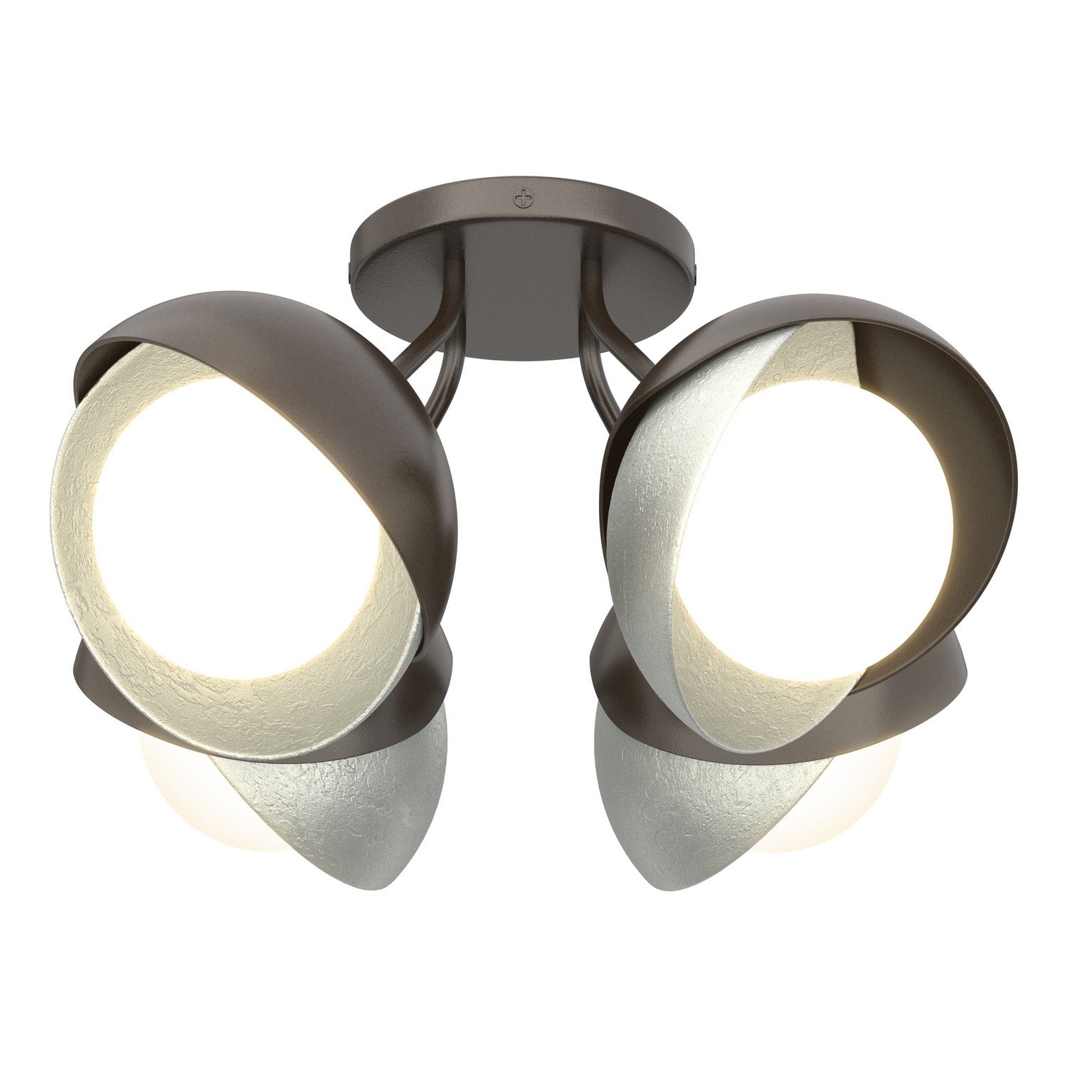 Hubbardton Forge - 121376-SKT-14-82-GG0711 - Four Light Semi-Flush Mount - Brooklyn - Oil Rubbed Bronze