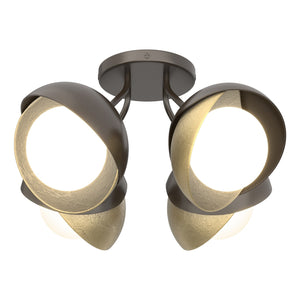 Hubbardton Forge - 121376-SKT-14-86-GG0711 - Four Light Semi-Flush Mount - Brooklyn - Oil Rubbed Bronze