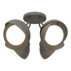 Hubbardton Forge - 121376-SKT-20-07-GG0711 - Four Light Semi-Flush Mount - Brooklyn - Natural Iron