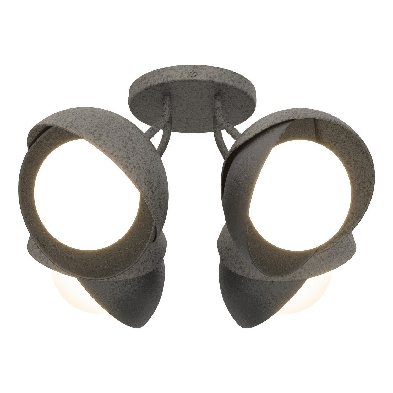 Hubbardton Forge - 121376-SKT-20-10-GG0711 - Four Light Semi-Flush Mount - Brooklyn - Natural Iron