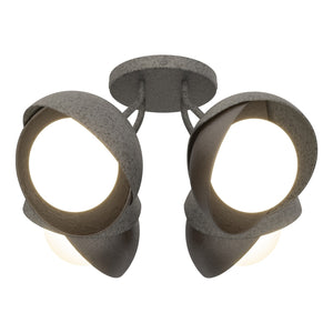 Hubbardton Forge - 121376-SKT-20-14-GG0711 - Four Light Semi-Flush Mount - Brooklyn - Natural Iron
