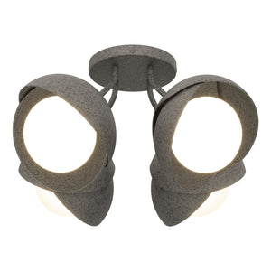 Hubbardton Forge - 121376-SKT-20-20-GG0711 - Four Light Semi-Flush Mount - Brooklyn - Natural Iron