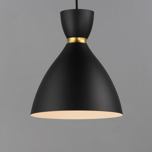 Maxim - 11302BKSBR - One Light Mini Pendant - Carillon - Black / Satin Brass