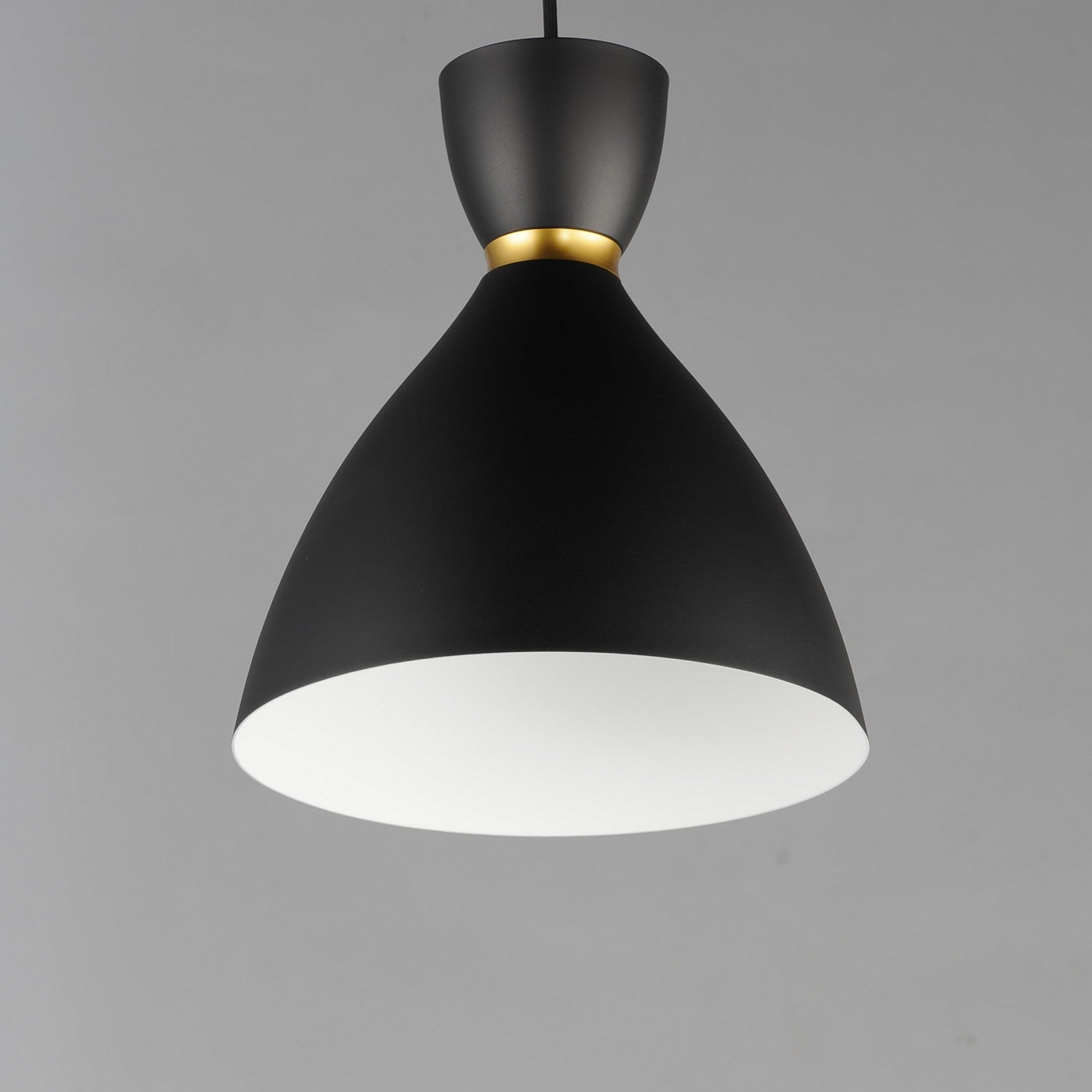 Maxim - 11302BKSBR - One Light Mini Pendant - Carillon - Black / Satin Brass