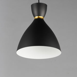 Maxim - 11302BKSBR - One Light Mini Pendant - Carillon - Black / Satin Brass