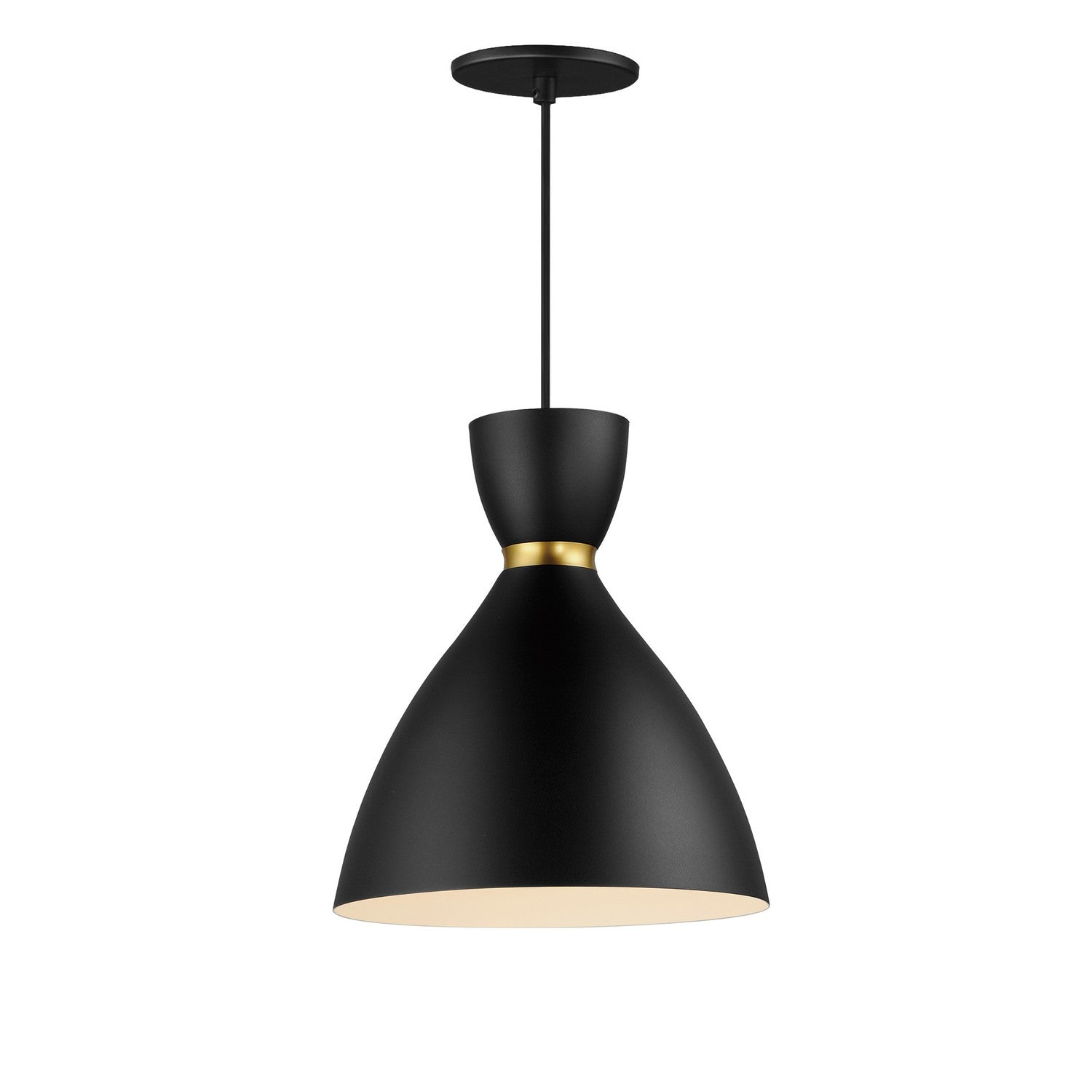 Maxim - 11302BKSBR - One Light Mini Pendant - Carillon - Black / Satin Brass