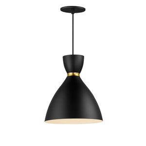 Maxim - 11302BKSBR - One Light Mini Pendant - Carillon - Black / Satin Brass
