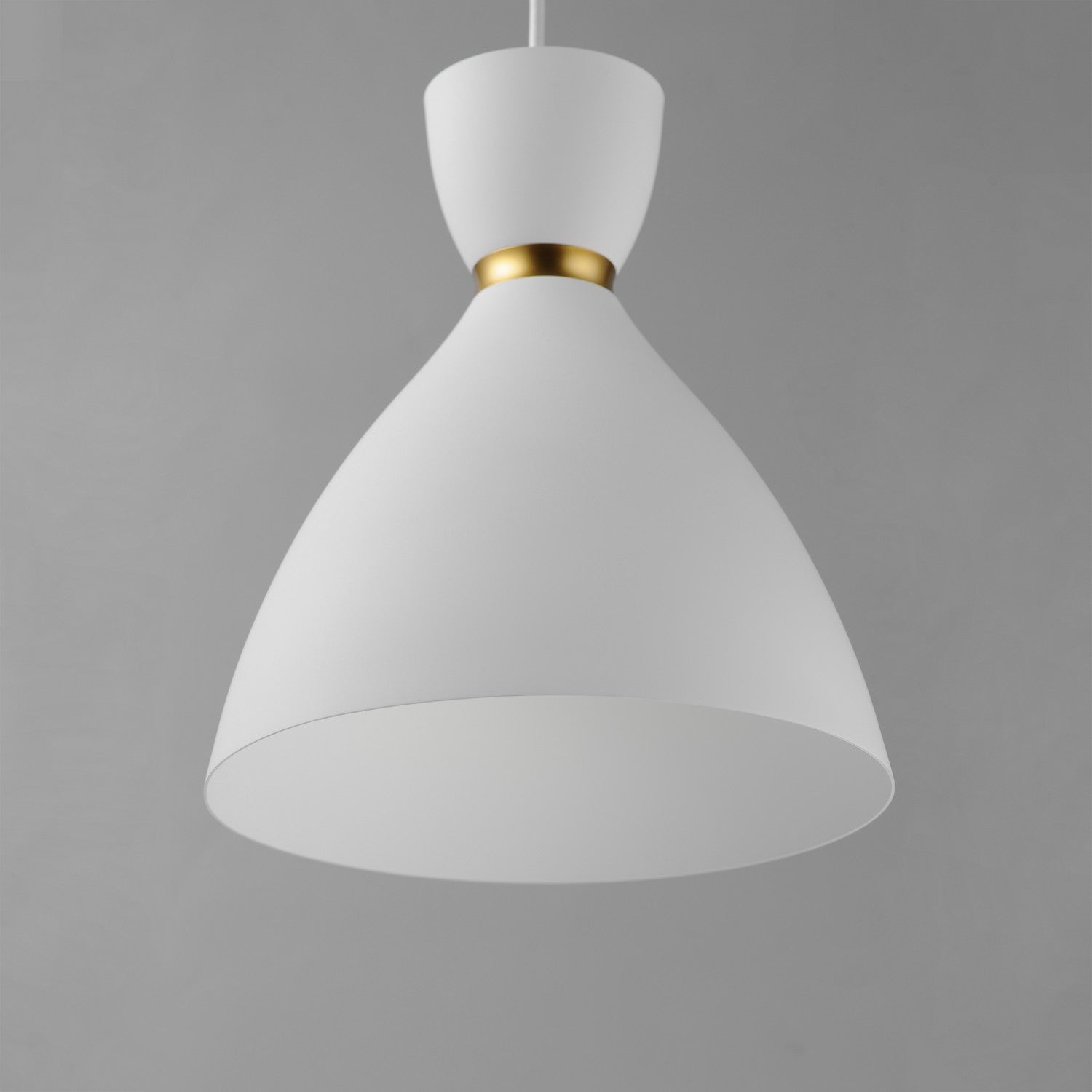 Maxim - 11302WTSBR - One Light Mini Pendant - Carillon - White/Satin Brass