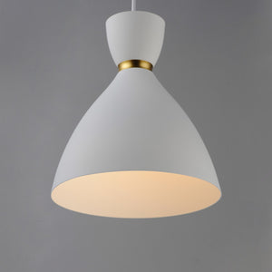 Maxim - 11302WTSBR - One Light Mini Pendant - Carillon - White/Satin Brass
