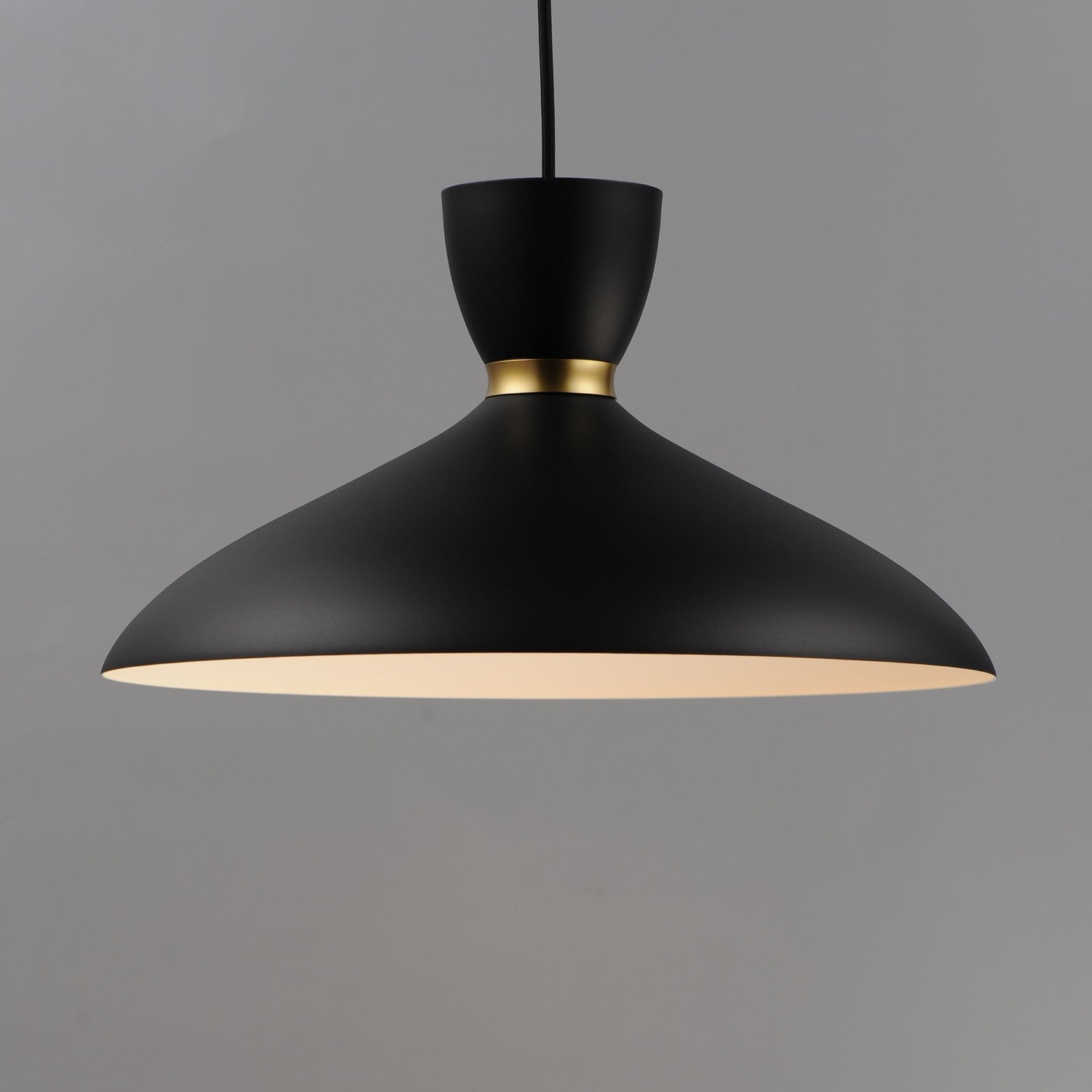 Maxim - 11304BKSBR - One Light Pendant - Carillon - Black / Satin Brass