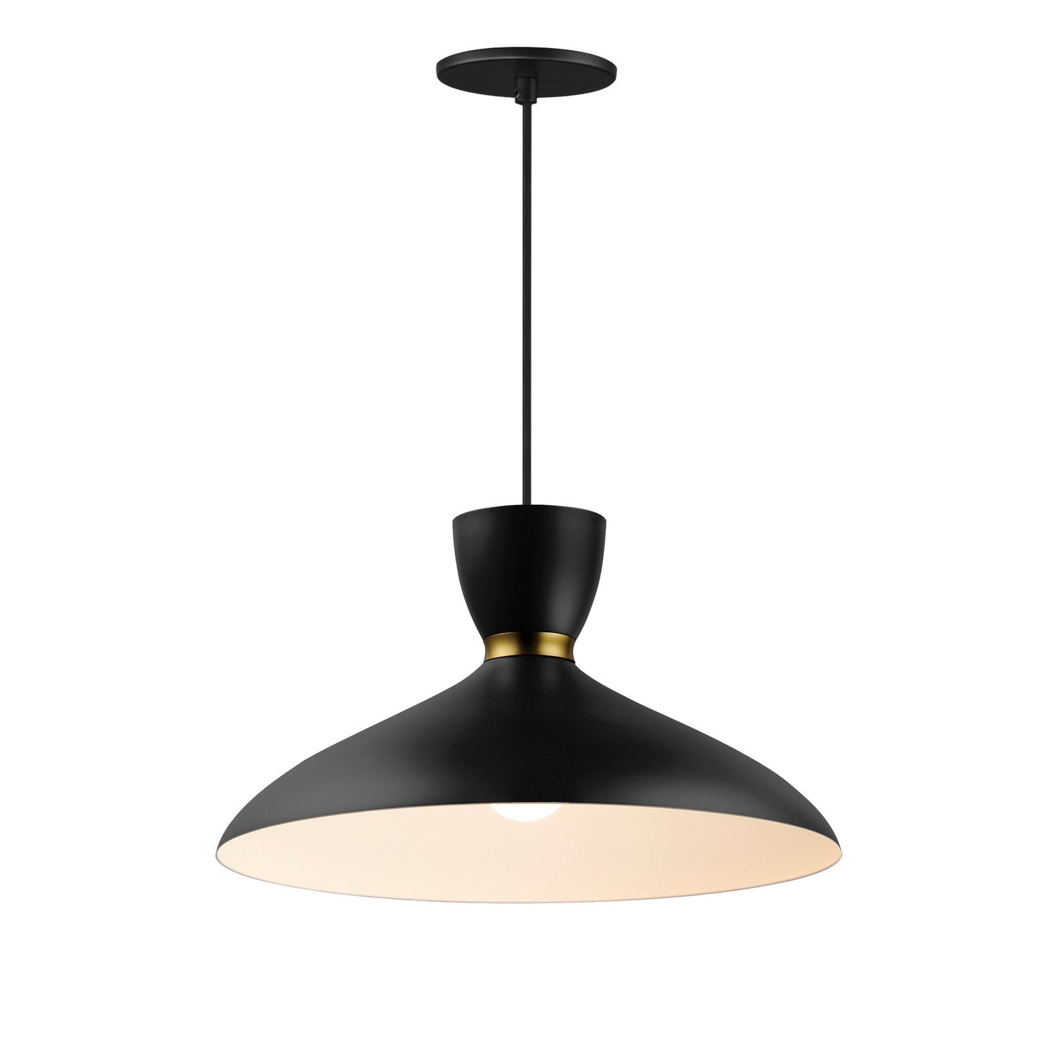 Maxim - 11304BKSBR - One Light Pendant - Carillon - Black / Satin Brass