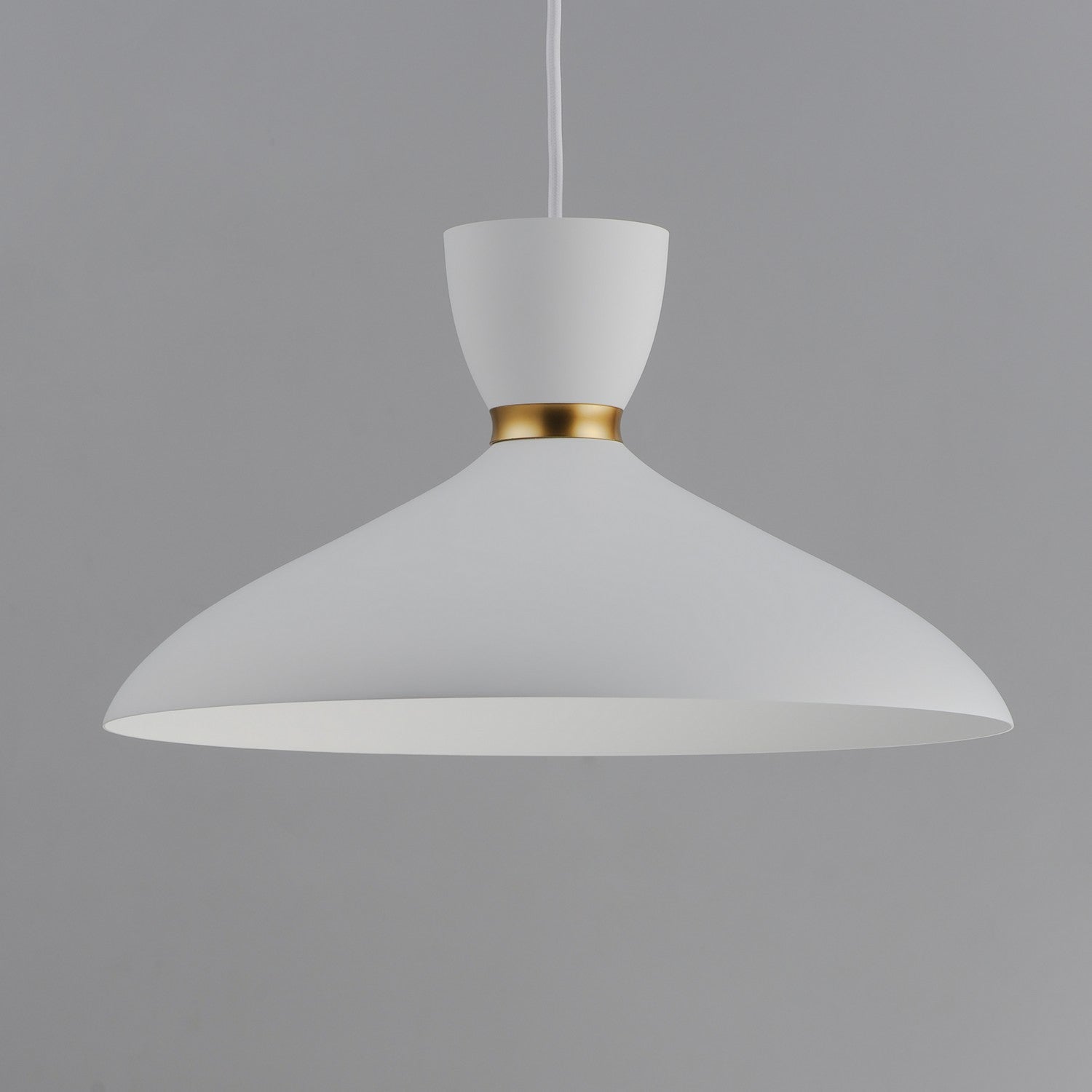 Maxim - 11304WTSBR - One Light Pendant - Carillon - White/Satin Brass