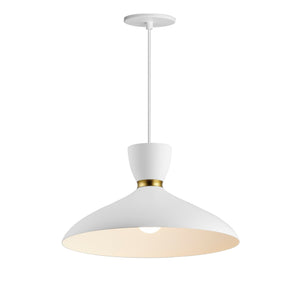 Maxim - 11304WTSBR - One Light Pendant - Carillon - White/Satin Brass