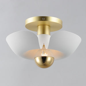 Maxim - 11390WTSBR - LED Flush Mount - Poppy - White/Satin Brass