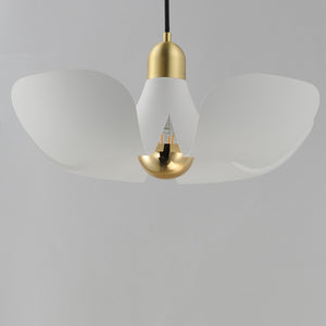 Maxim - 11394WTSBR - LED Pendant - Poppy - White/Satin Brass