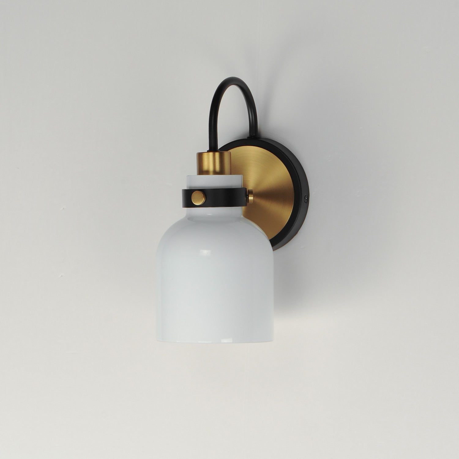 Maxim - 12331WTBKSBR - One Light Wall Sconce - Milk - Satin Brass