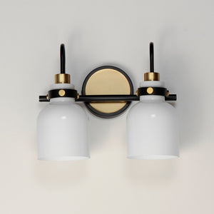 Maxim - 12332WTBKSBR - Two Light Bath Vanity - Milk - Satin Brass