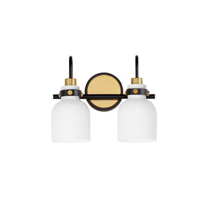 Maxim - 12332WTBKSBR - Two Light Bath Vanity - Milk - Satin Brass