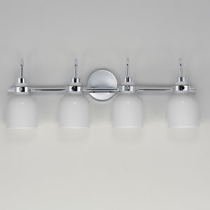 Maxim - 12334WTPC - Four Light Bath Vanity - Milk - Polished Chrome