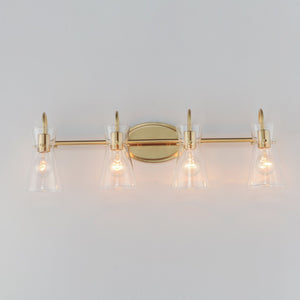 Maxim - 12484CLNAB - Four Light Bath Vanity - Ava - Natural Aged Brass