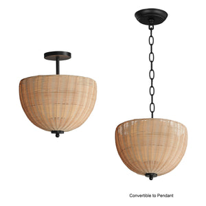 Maxim - 12604NABK - Two Light Semi Flush/Pendant - Maldives - Black