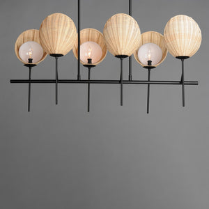 Maxim - 12607NABK - Six Light Linear Chandelier - Maldives - Black