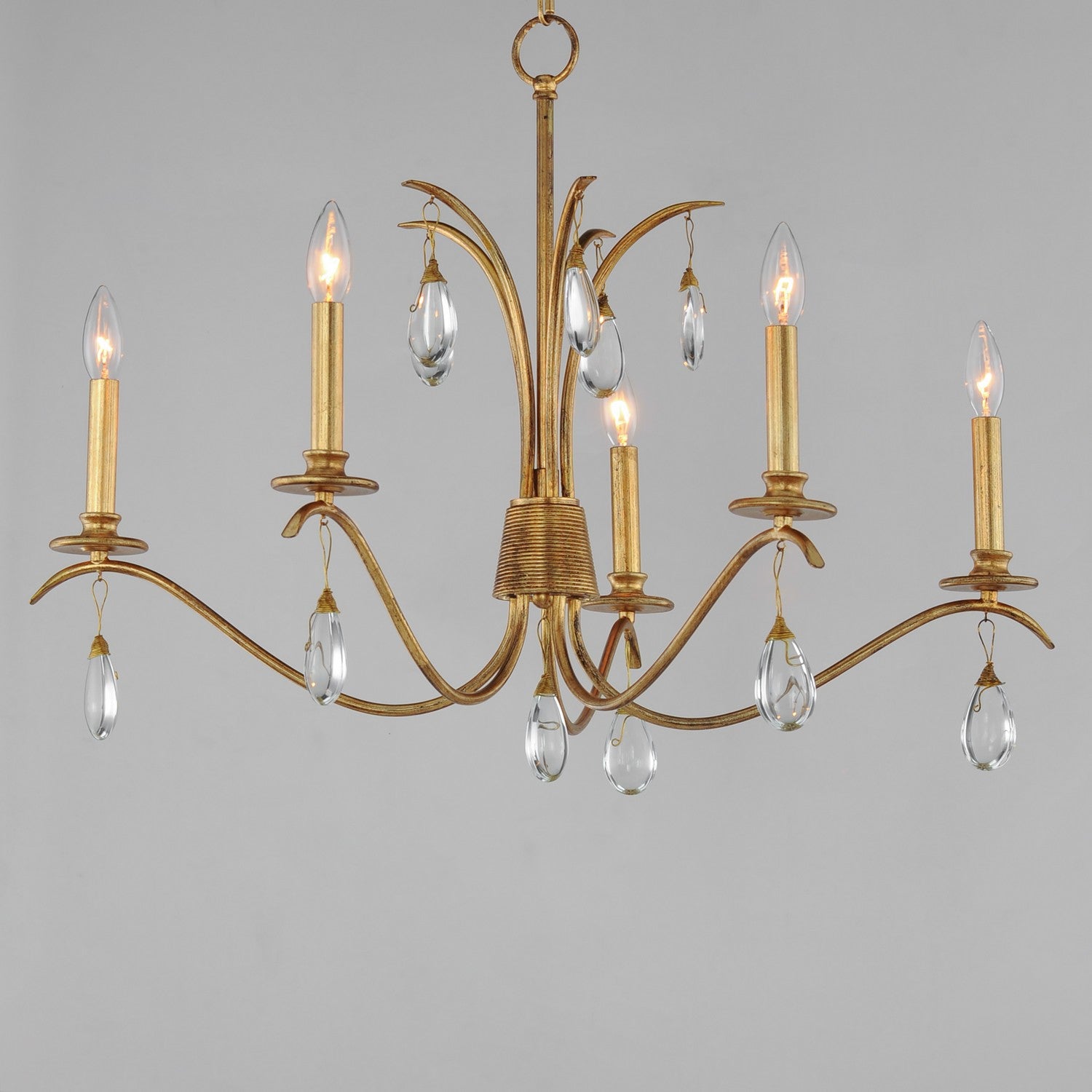 Maxim - 12745CHGL - Five Light Chandelier - Eden - Charcoal Gold Leaf