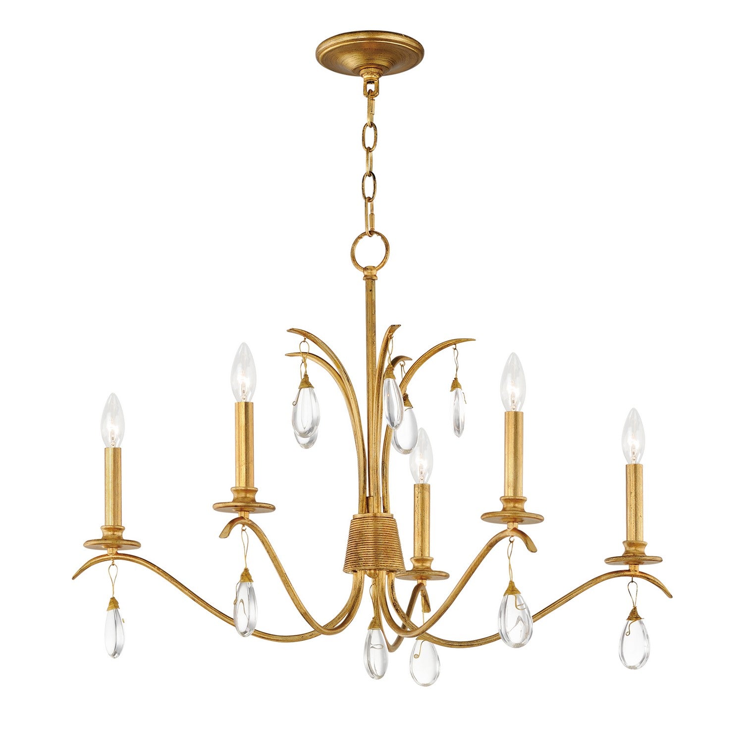 Maxim - 12745CHGL - Five Light Chandelier - Eden - Charcoal Gold Leaf