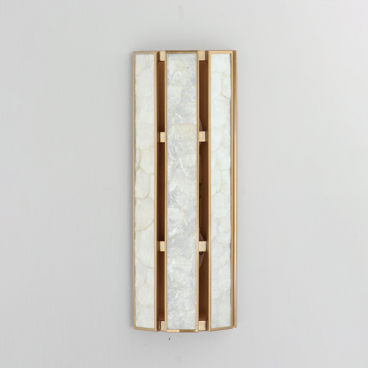 Maxim - 12801CZNAB - Two Light Wall Sconce - Miramar - Capiz / Natural Aged Brass