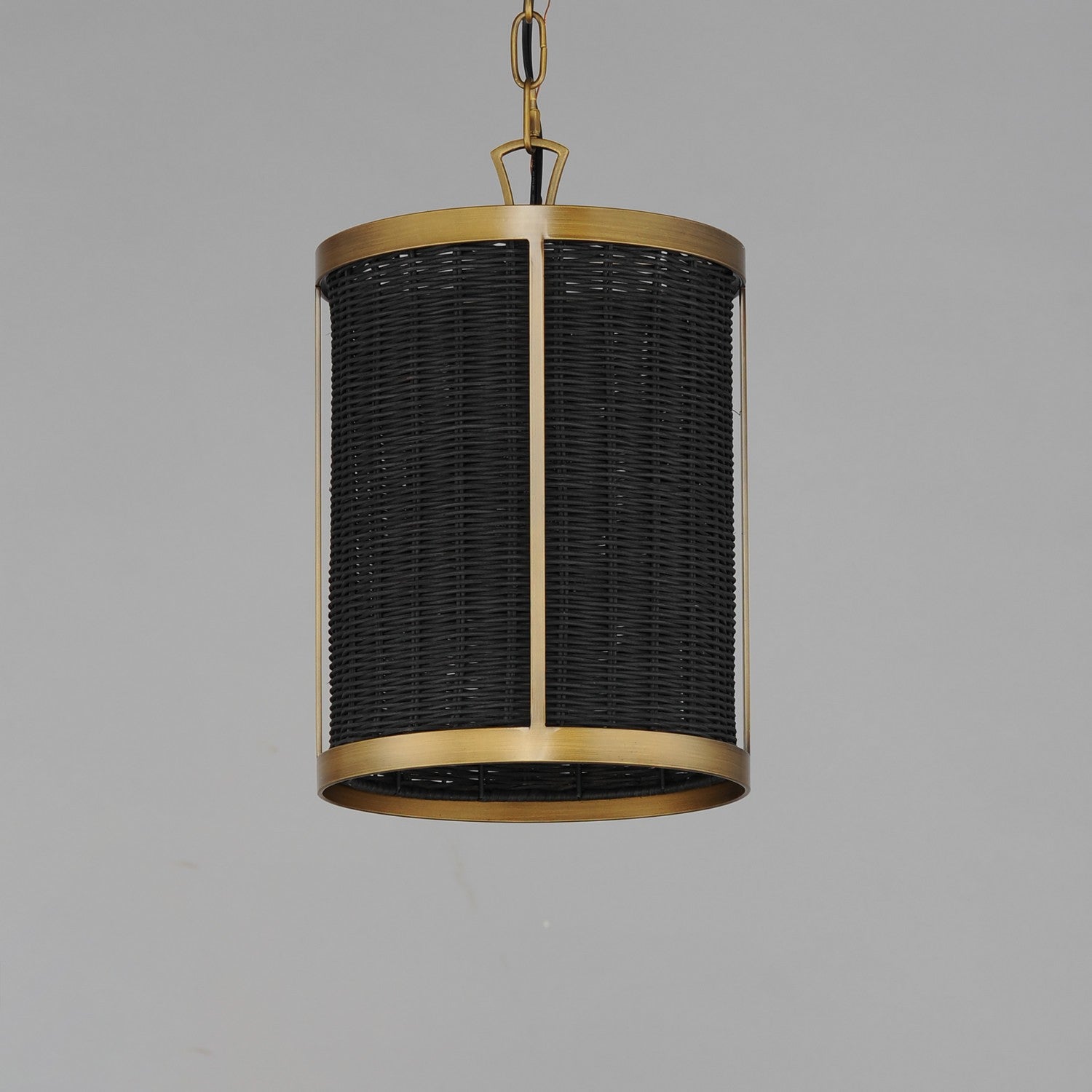 Maxim - 14461BRNAB - One Light Pendant - Rattan - Natural Aged Brass