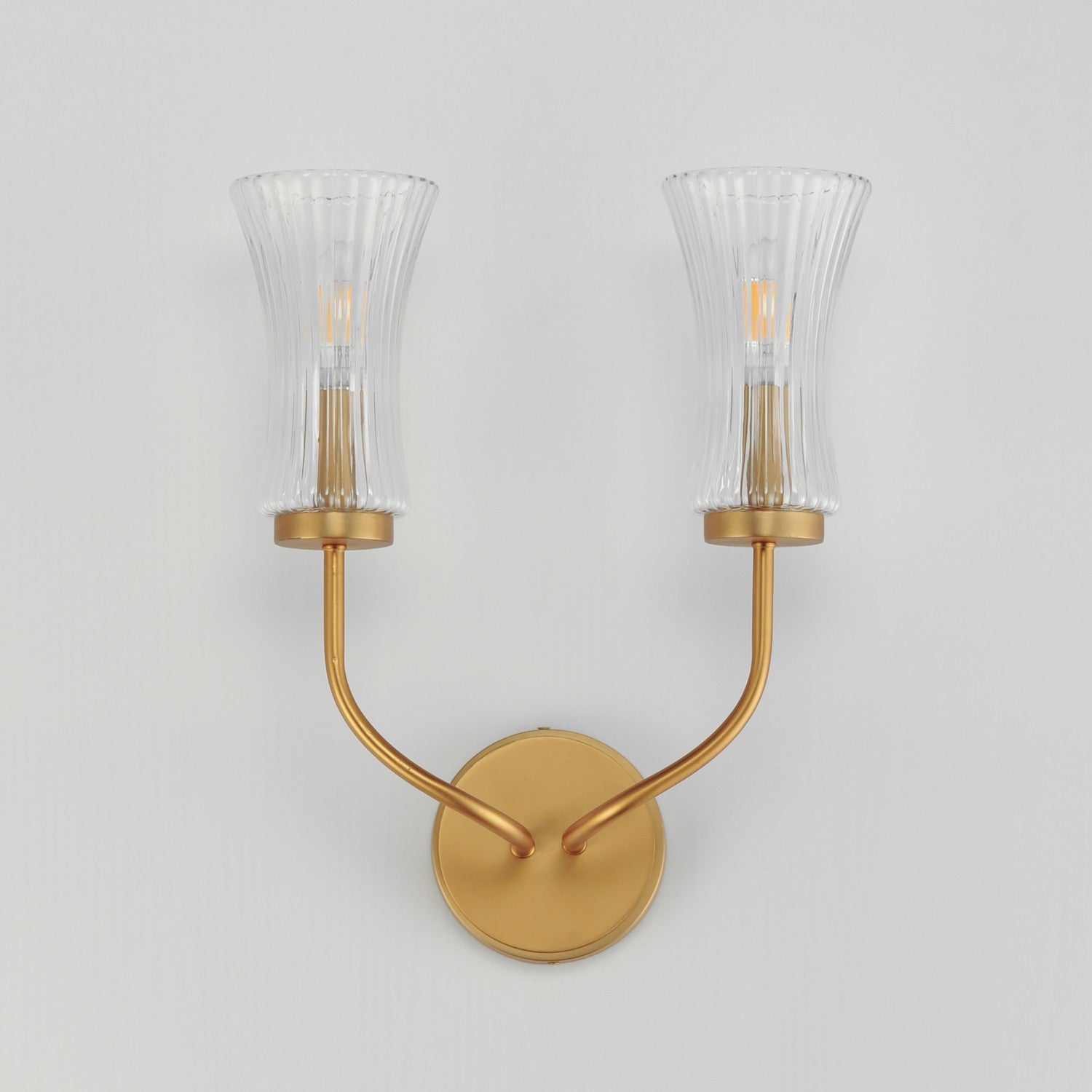 Maxim - 16152CRNAB - Two Light Wall Sconce - Camelot - Natural Aged Brass