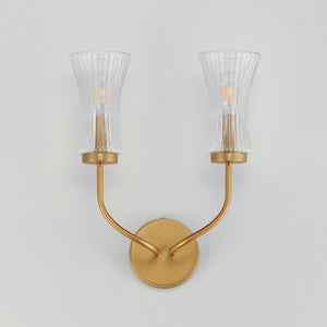 Maxim - 16152CRNAB - Two Light Wall Sconce - Camelot - Natural Aged Brass