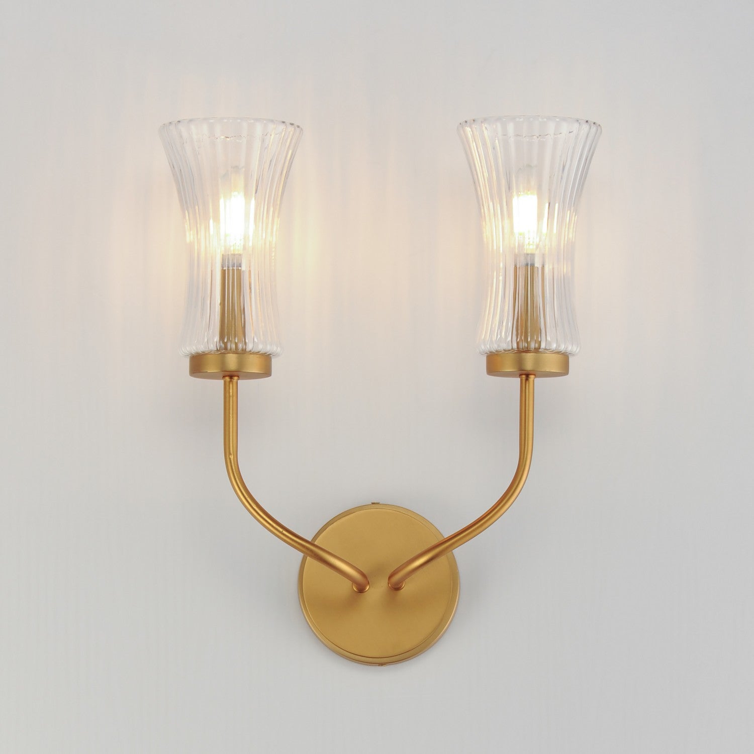 Maxim - 16152CRNAB - Two Light Wall Sconce - Camelot - Natural Aged Brass