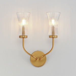 Maxim - 16152CRNAB - Two Light Wall Sconce - Camelot - Natural Aged Brass